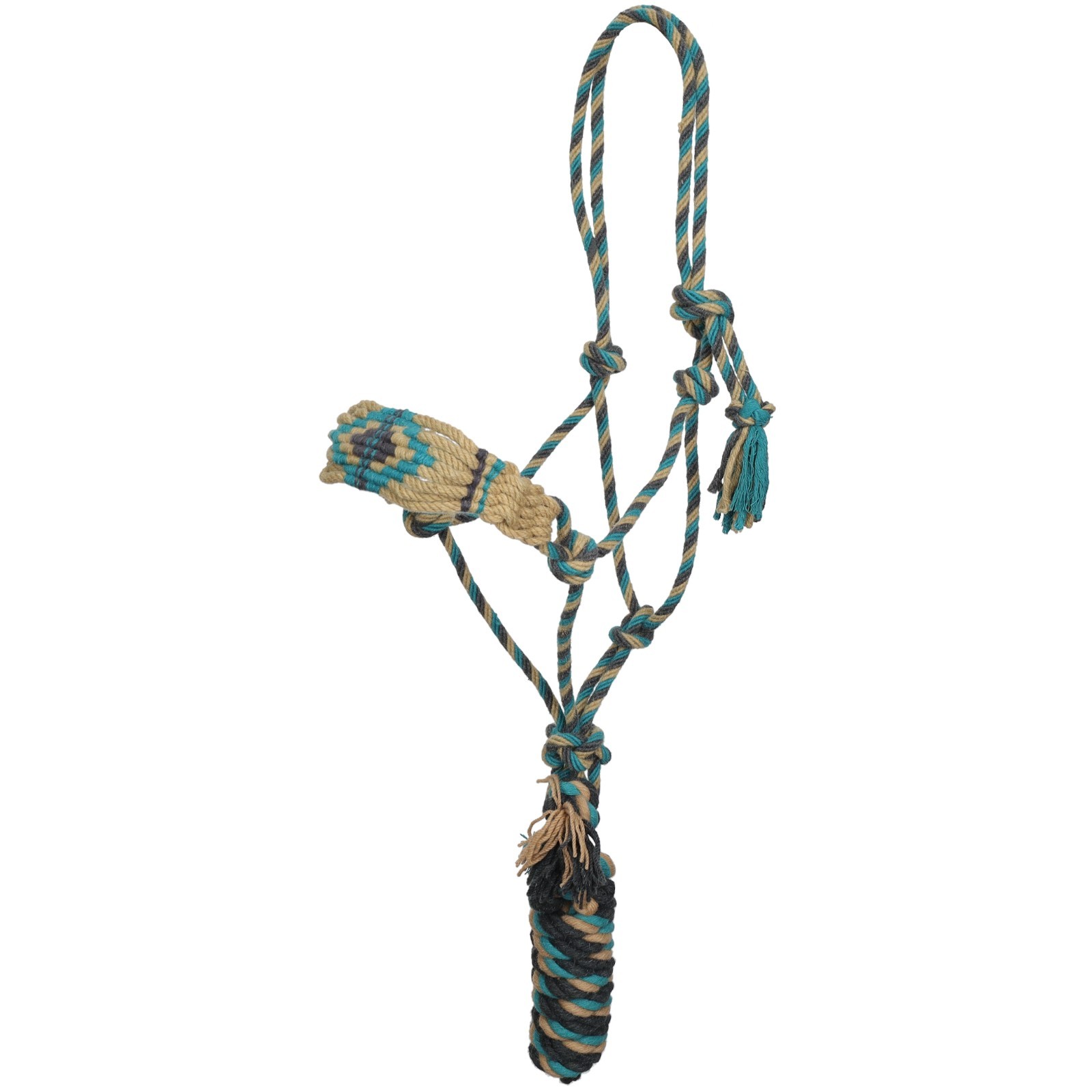 COWBOY KNOT HALTER with Matching 9'Mohair LEAD Rope Showman Frosted Mesa Mohair