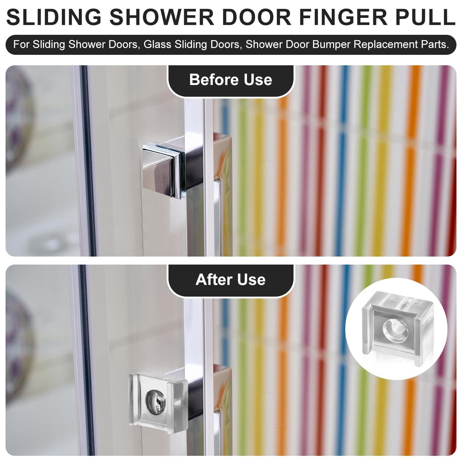 PEUTIER 2pcs Sliding Door Finger Pull, Clear Acrylic Glass Medium,