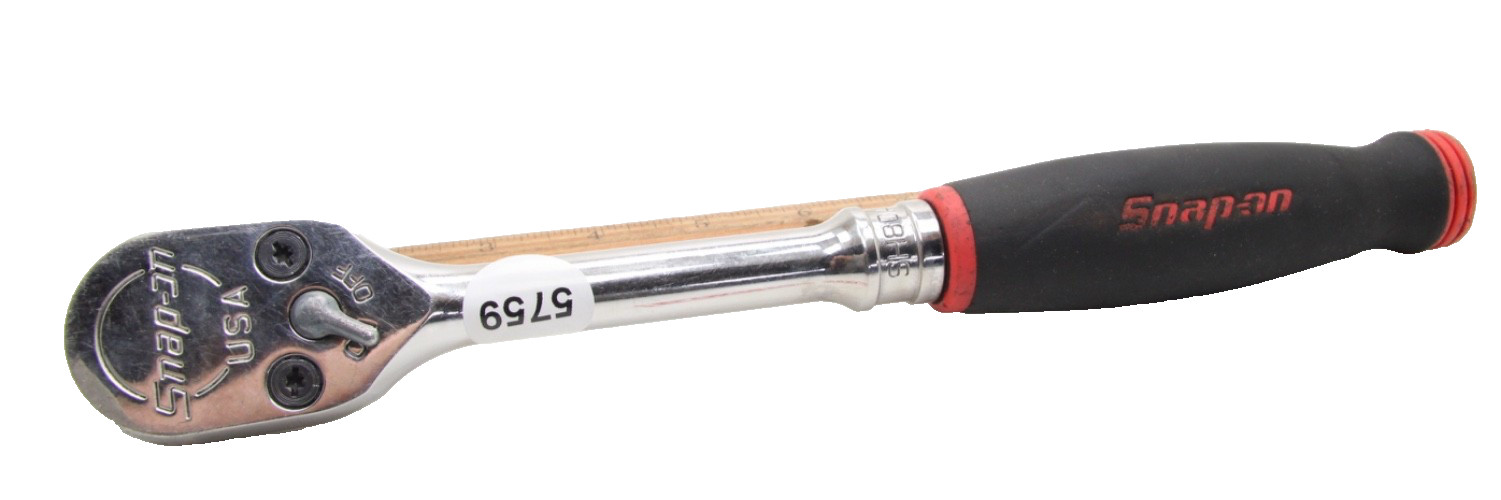 Snap-on SH80A 1/2” Drive 12" Black/Orange Soft Grip Handle 80 Tooth Ratchet USA