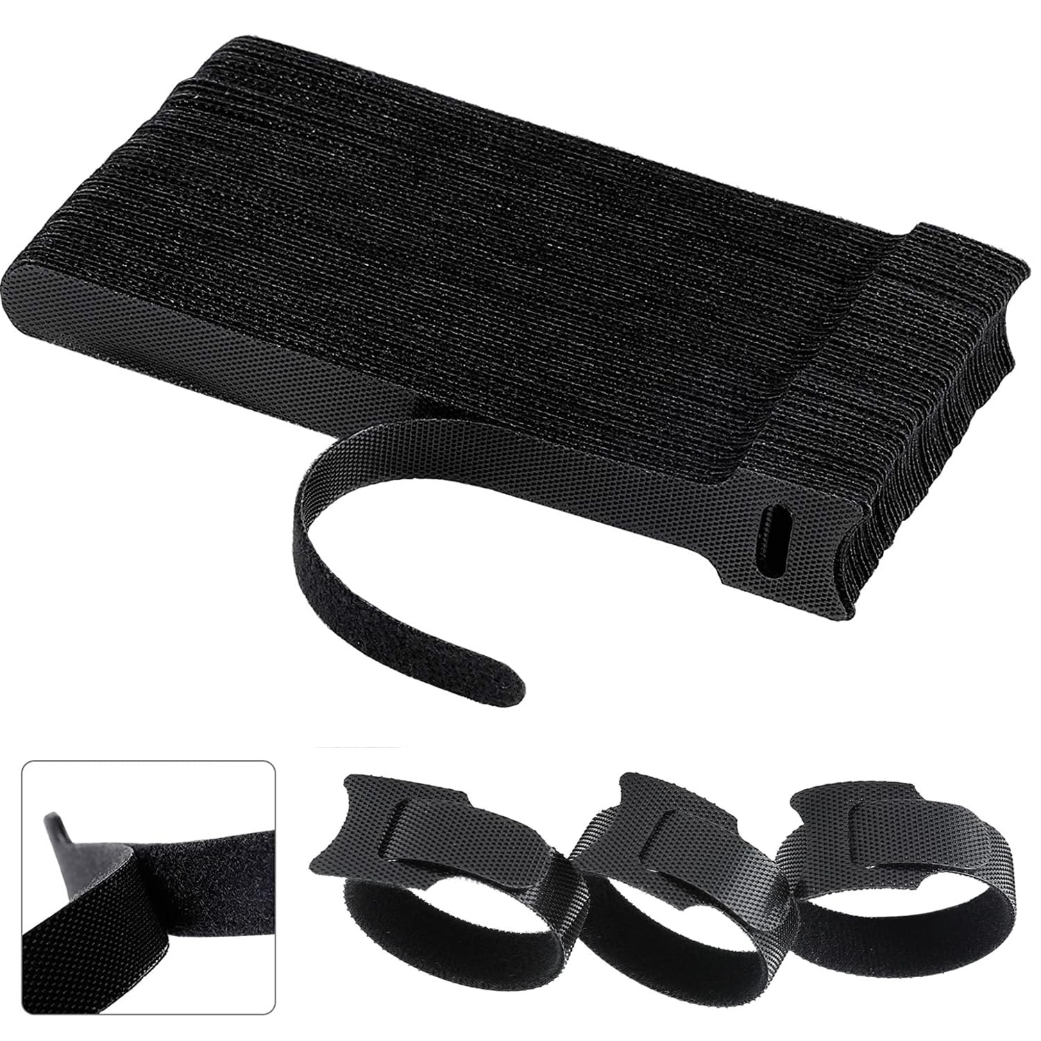 60 Pcs 6 Inch Reusable Cable Ties Adjustable Cord Straps Cable Organizer