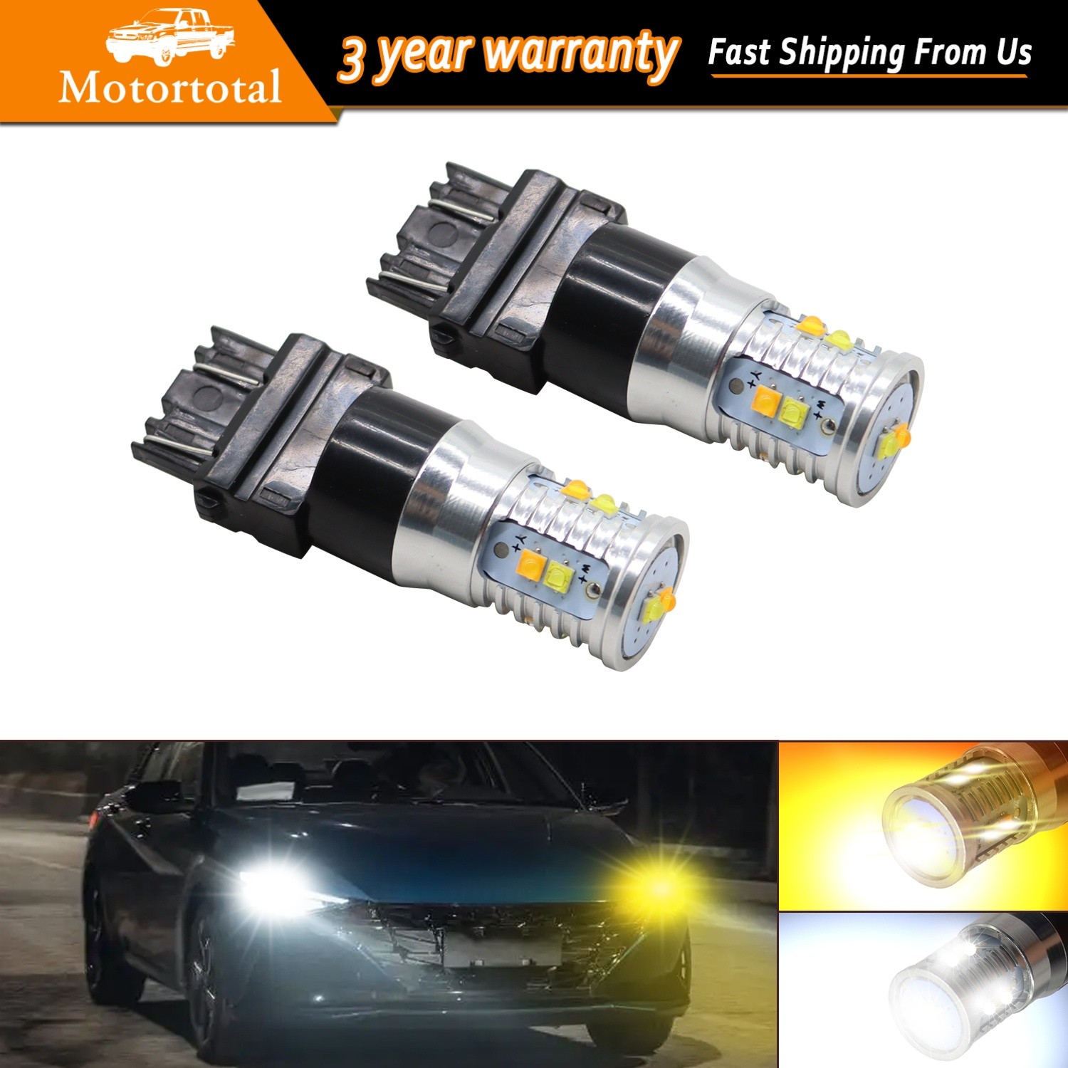 2x For 1999-2013 Chevy Silverado 1500 LED Turn Signal Lights Switchback 3157 New