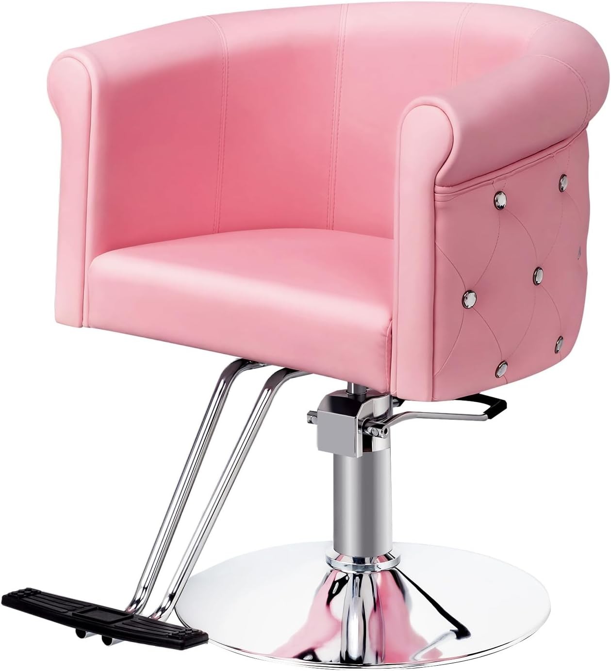 Heavy Duty Salon Chair Hydraulic Hair Stylist Chair with Tufted Back & Footrest