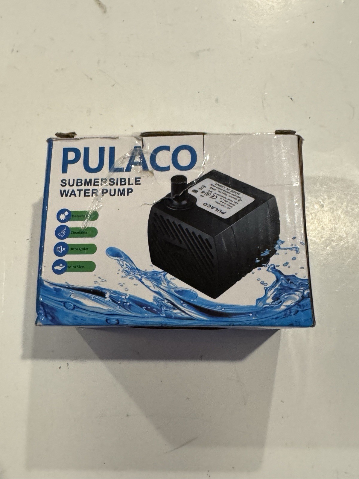 PULACO 95GPH Mini Submersible Water Pump 5W Aquarium Fountain
