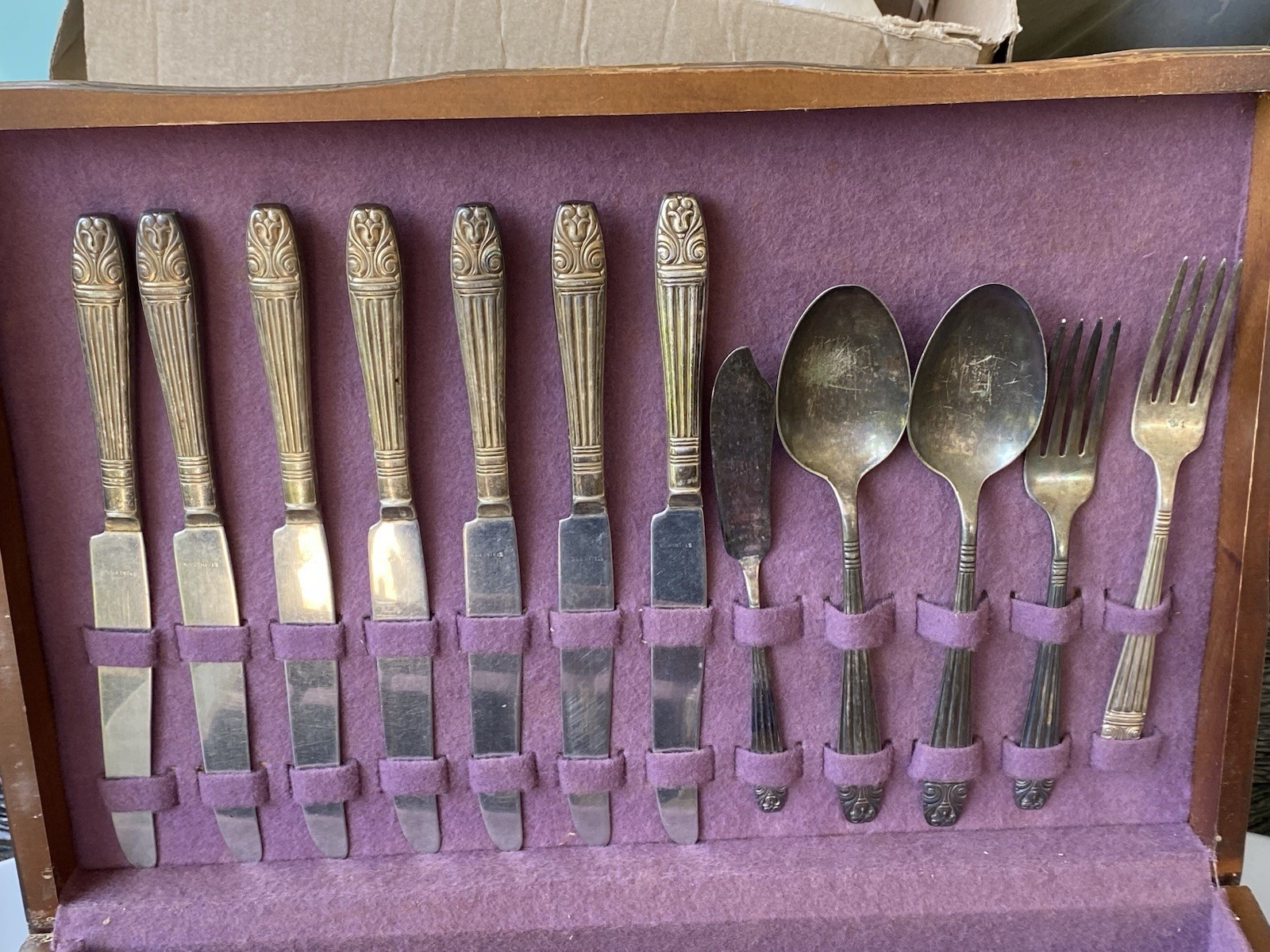 Harmony House Maytime AA+ Silverplate Flatware Set 47pc w/ Case
