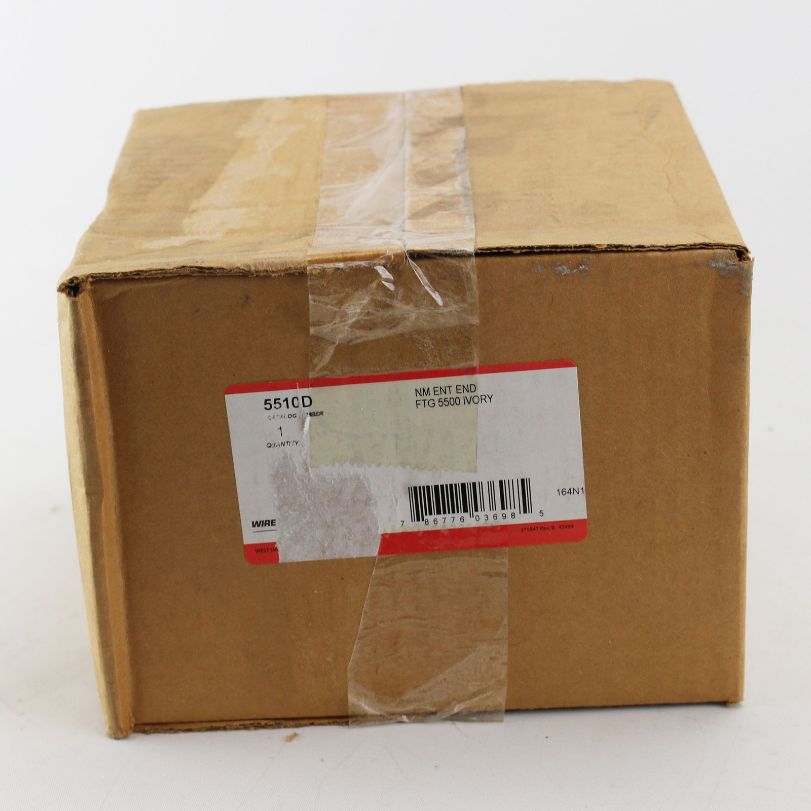 WIREMOLD 5510D ENTRANCE END FITTING 5500 SERIES RACEWAY, 3/4" - 2", IVORY