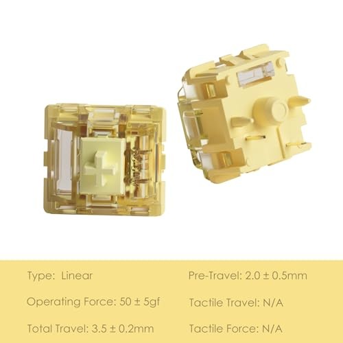 V5 Creamy Yellow Keyboard Switch with LED Diffuser for Creamy Yellow V5 Pro