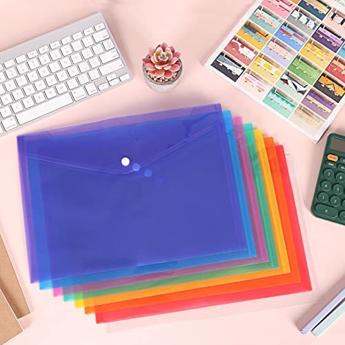 EOOUT 28pcs Plastic Envelopes, Plastic Folders for Assorted Number of Itemss