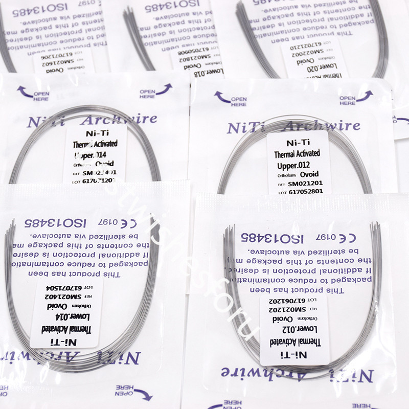 20 Packs Dental Natural/Square/Ovoid Heat Thermal Activated Niti Round Arch Wire