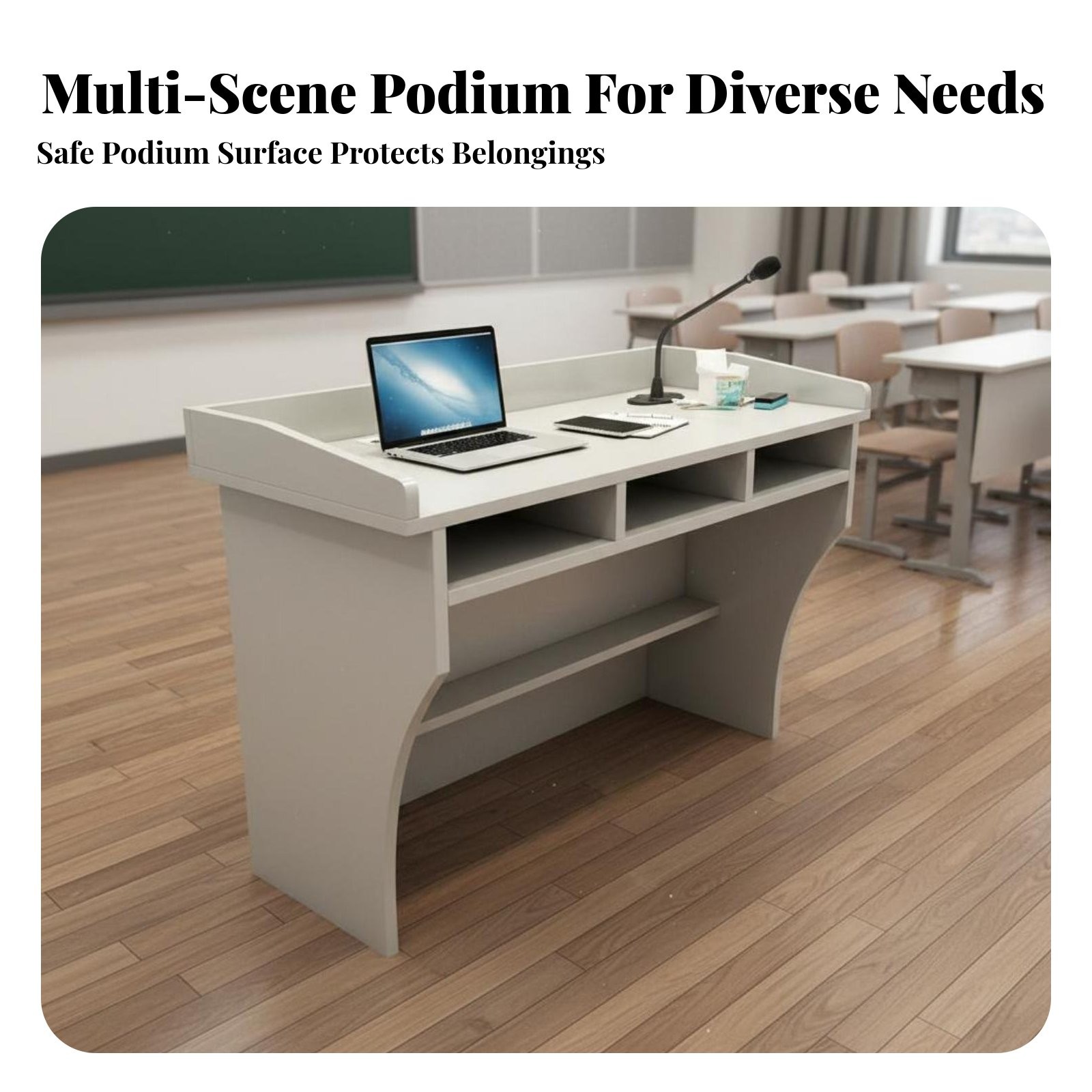 Classroom Teacher Lectern Multi-Functional Presentation Lectern with Storage