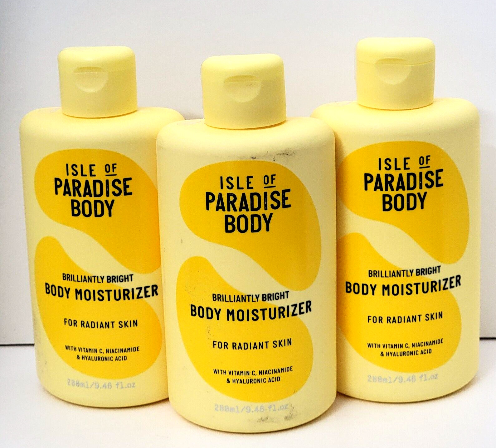 ISLE OF PARADISE BODY BRILLIANTLY BRIGHT BODY MOISTURIZER 9.46 fl oz (Lot of 3)