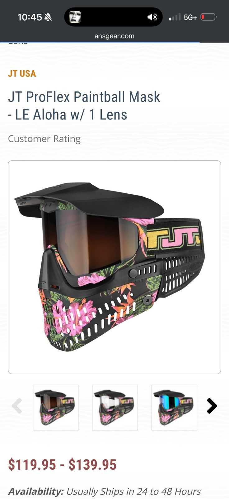 JT Original ProFlex/Spectra Goggle Flex Bottom le Aloha