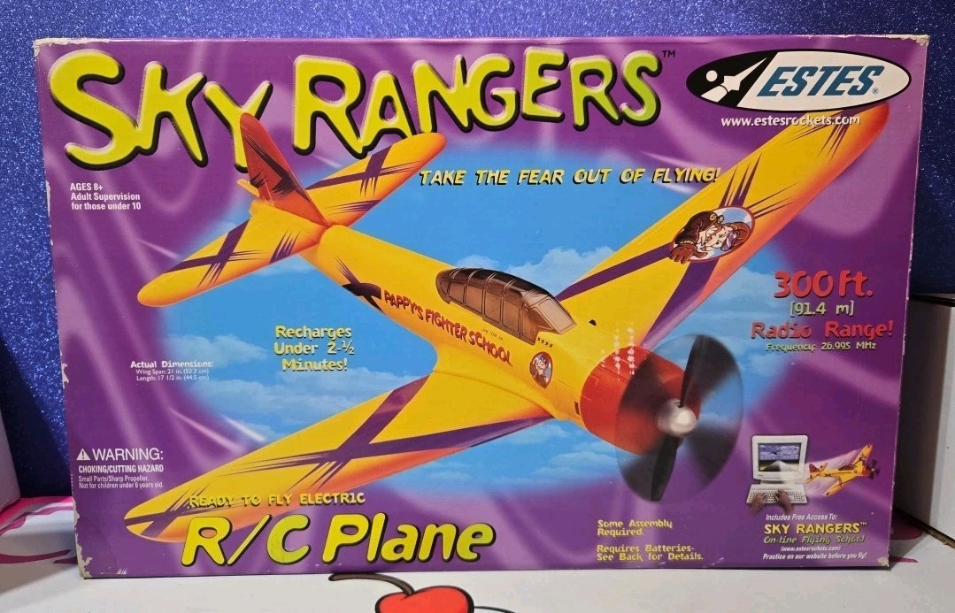 New Vintage 2002 Estes Sky Rangers Radio Control RC Plane 4102 Pappy's Fighter