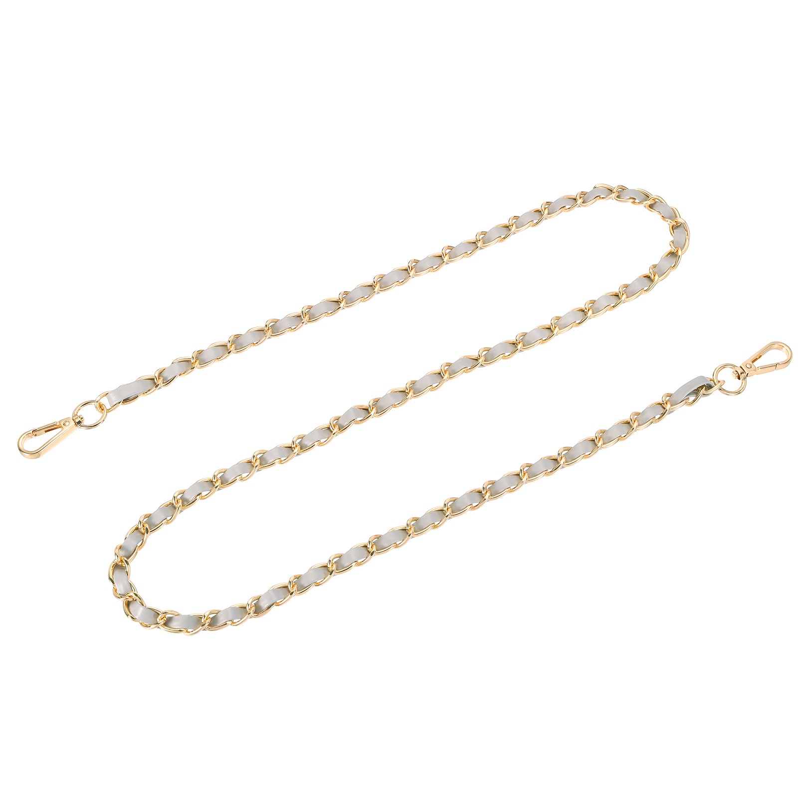 47" Purse Strap with Buckle for Shoulder and Cross Body(Gray+Gold)