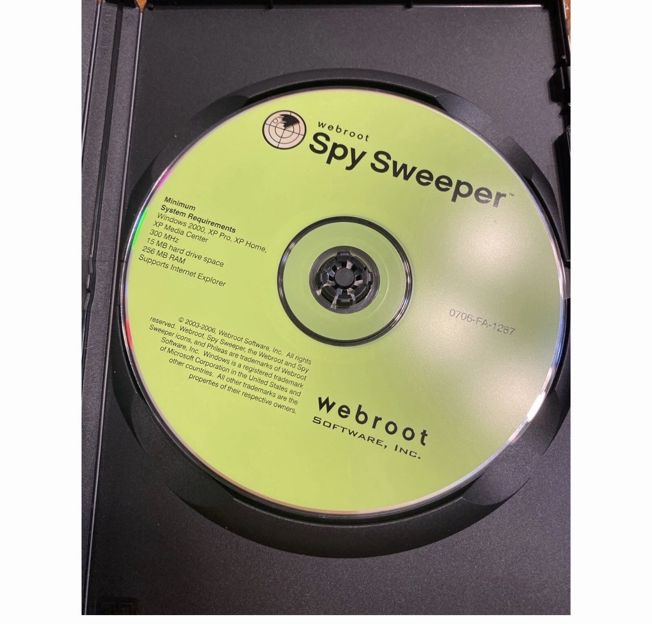 Webroot Spy Sweeper Cd ROM Software Disc 2003-2006 Y2K PC Security