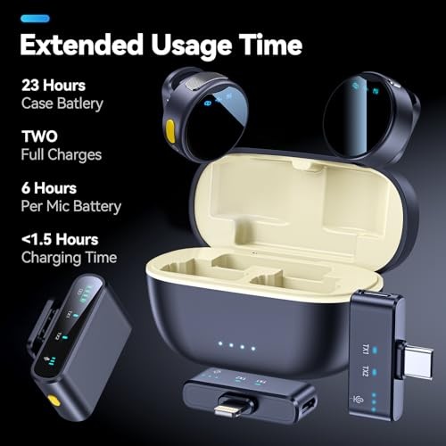 200ft Wireless Lavalier Microphone for iPhone/Android/Camera