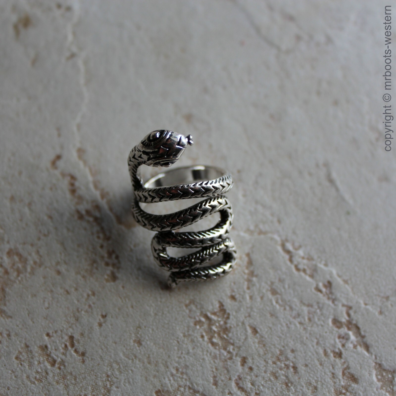 AU-SS67S  Western Scarf Slide Snake Antique Silver