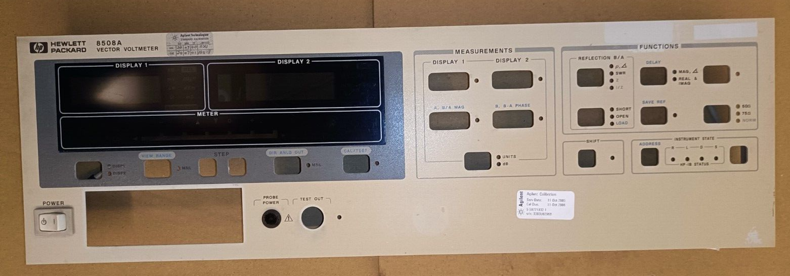 Front Panel for Agilent / HP 8508A - Vector Voltmeter Mainframe