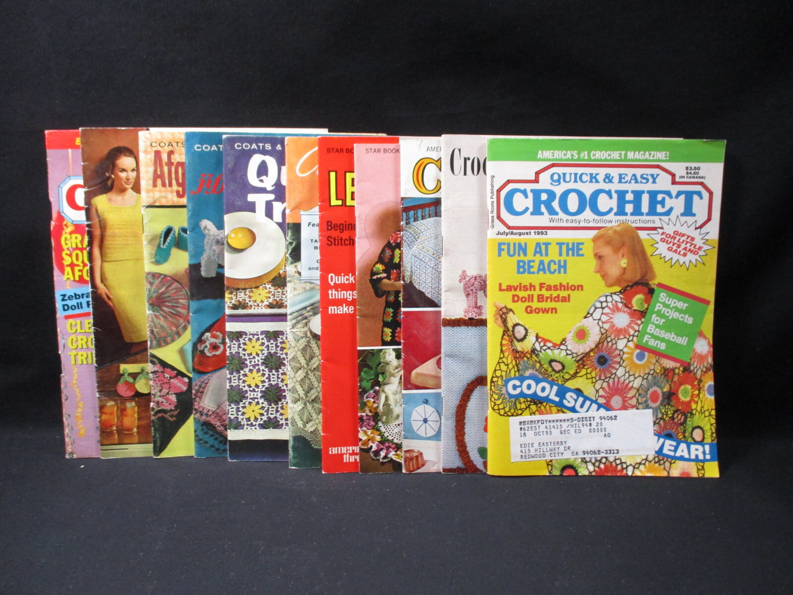Lot of 11 Crochet Booklets - Vintage - Multi Brands - All 7.5" x 5"