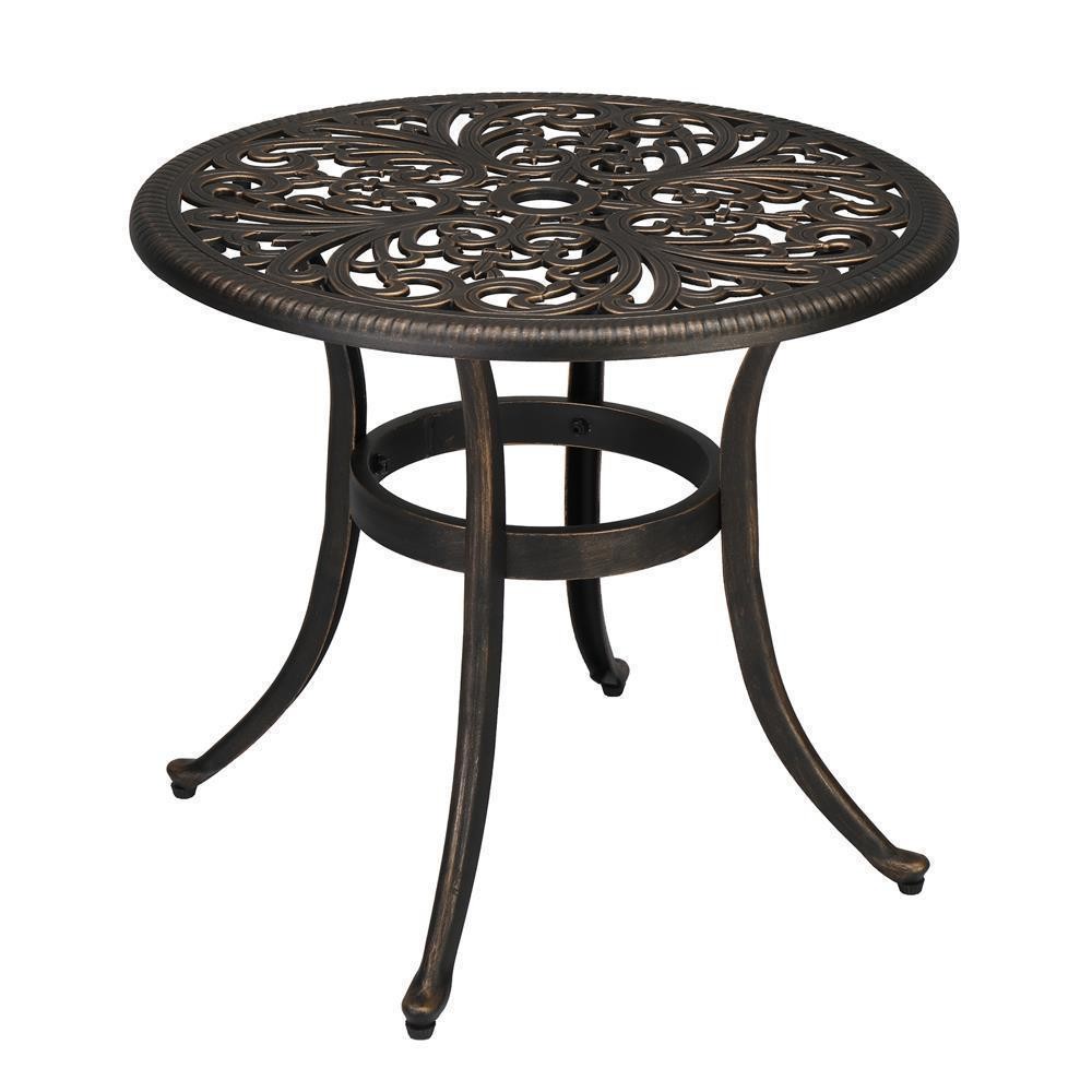 20.7" Cast Aluminum Patio Bar Table Outdoor Bistro Round Dining Table for Garden