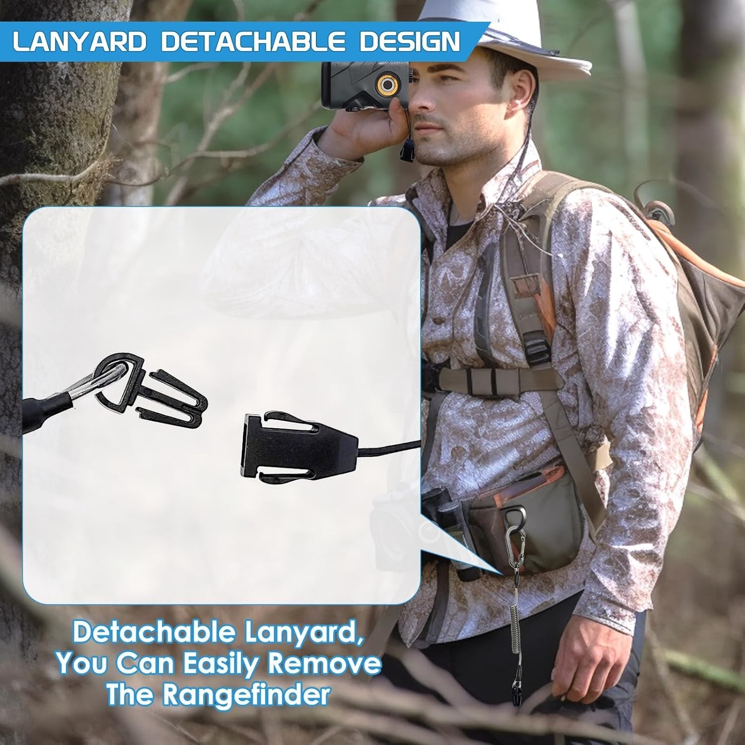 Lightweight Waterproof Rangefinder Tether - Stretchable Lanyard for Adventurers