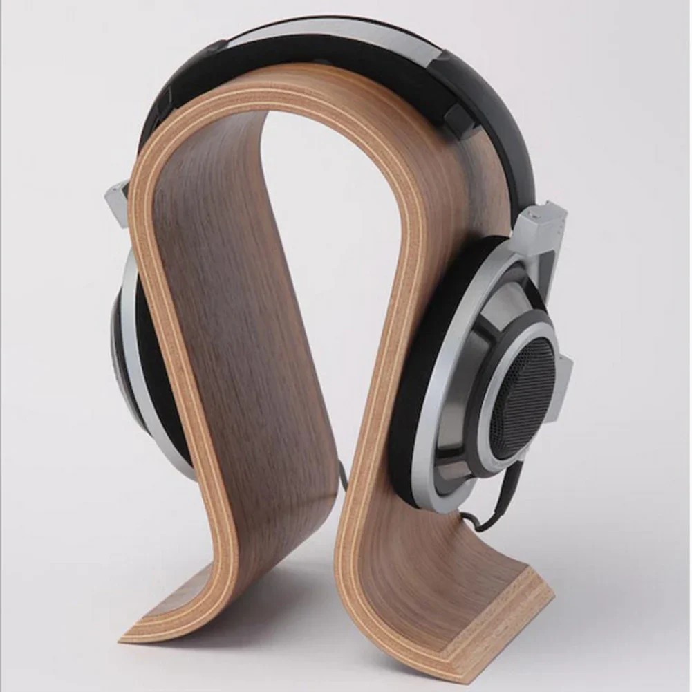 Wooden Headphone Stand Display Tabletop Holder for Headsets