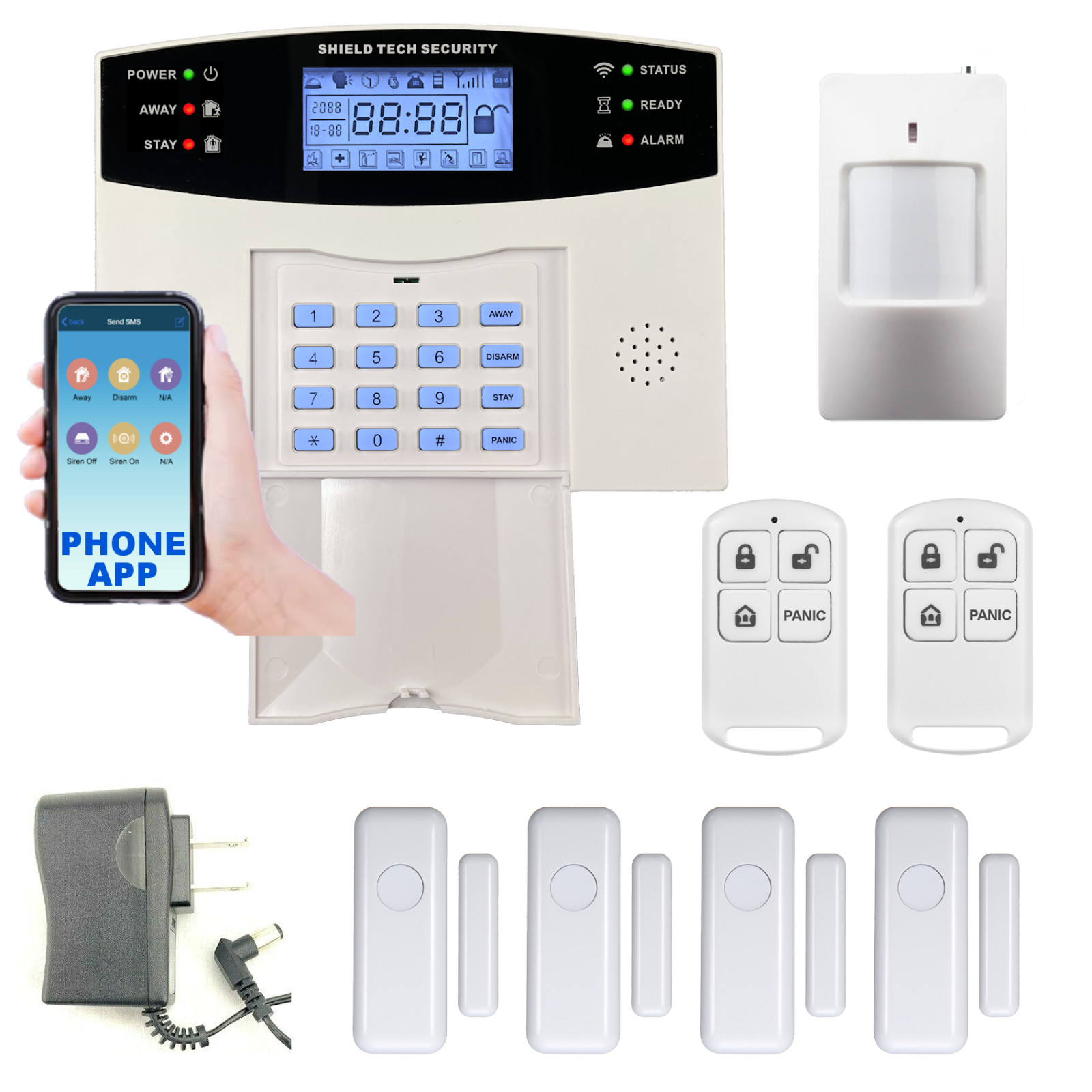 Wireless Cellular Alarm System for Home or House, Call, Text, & Smart Phone App