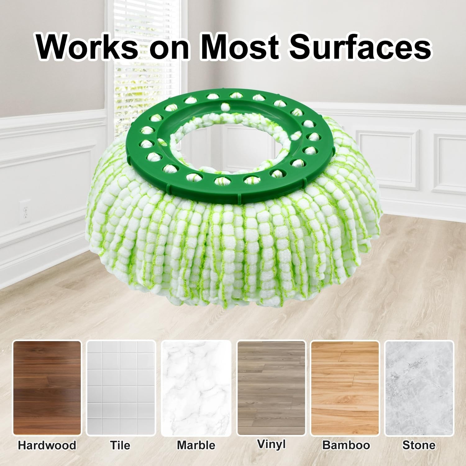 Reusable Mop Head for Libman Tornado Spin Mop Thick Microfiber Spin Mop Refil...