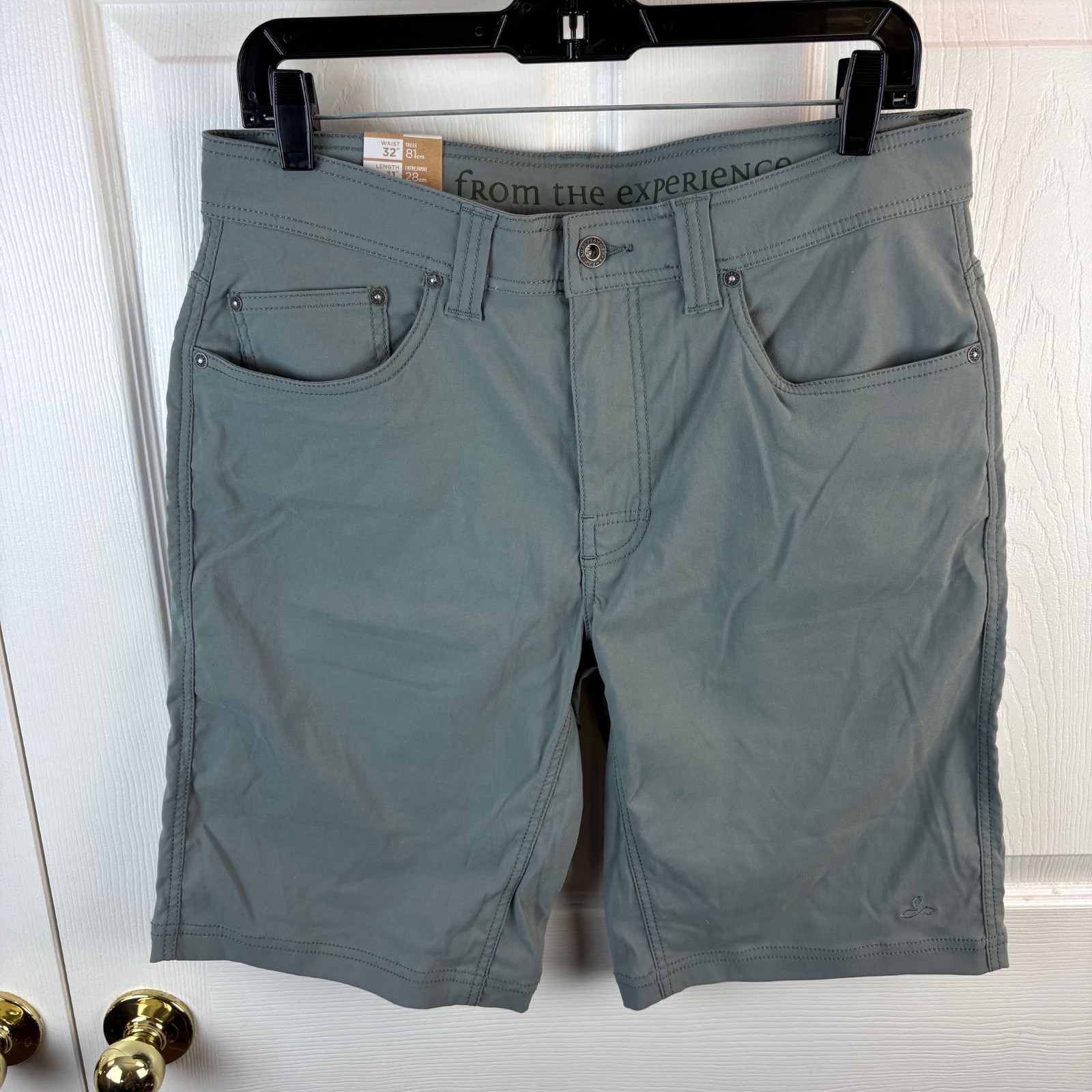Prana Brion Shorts 11" Inseam Light Green Men's New NWT Size 32 Outdoor