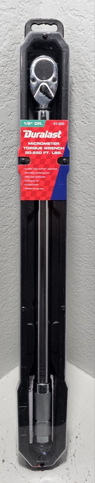 DURALAST 51-320 Adjustable Torque Wrench 1/2" Dr.- BRAND NEW
