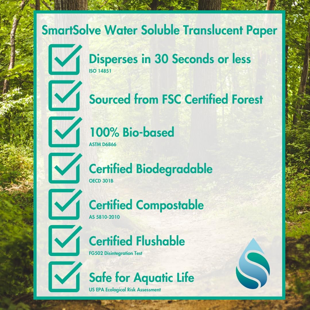 2 Pt. Water-Soluble Bio-Based Paper | Dissolves Quickly in Water |