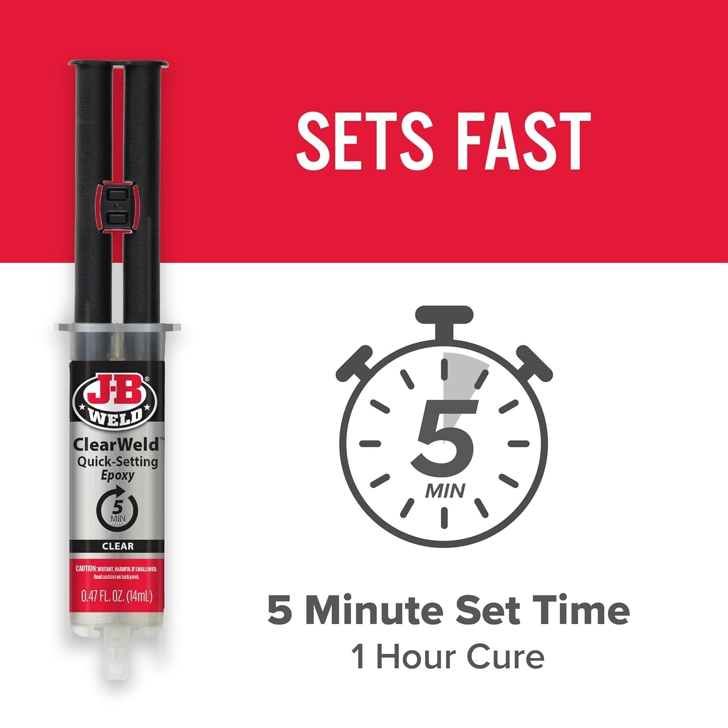 Versatile ClearWeld Epoxy - 14ml Syringe for Fast Repairs on Multiple Surfaces