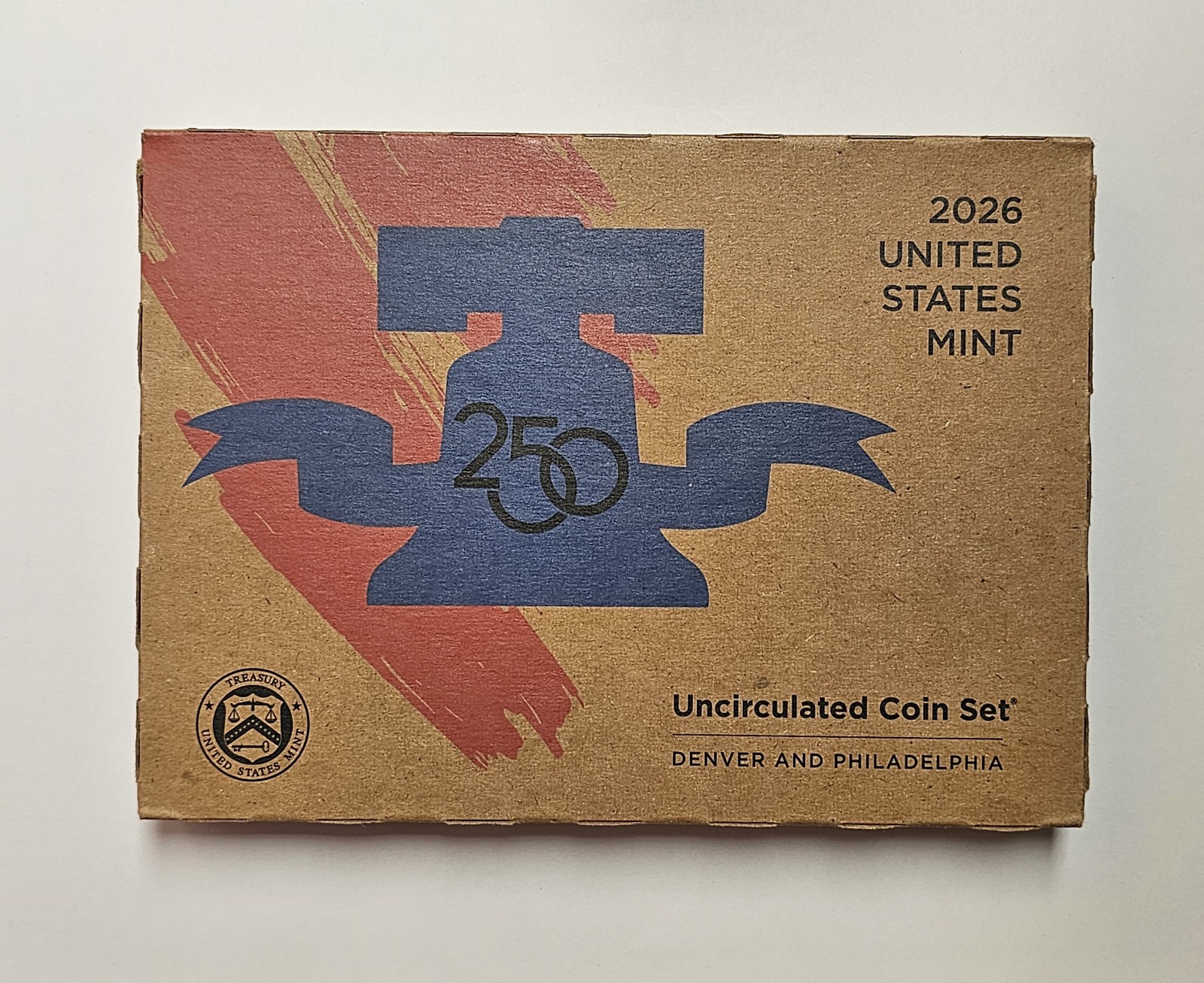 2026 P & D Uncirculated Coin Mint Set with Dual Date Cent, Open box