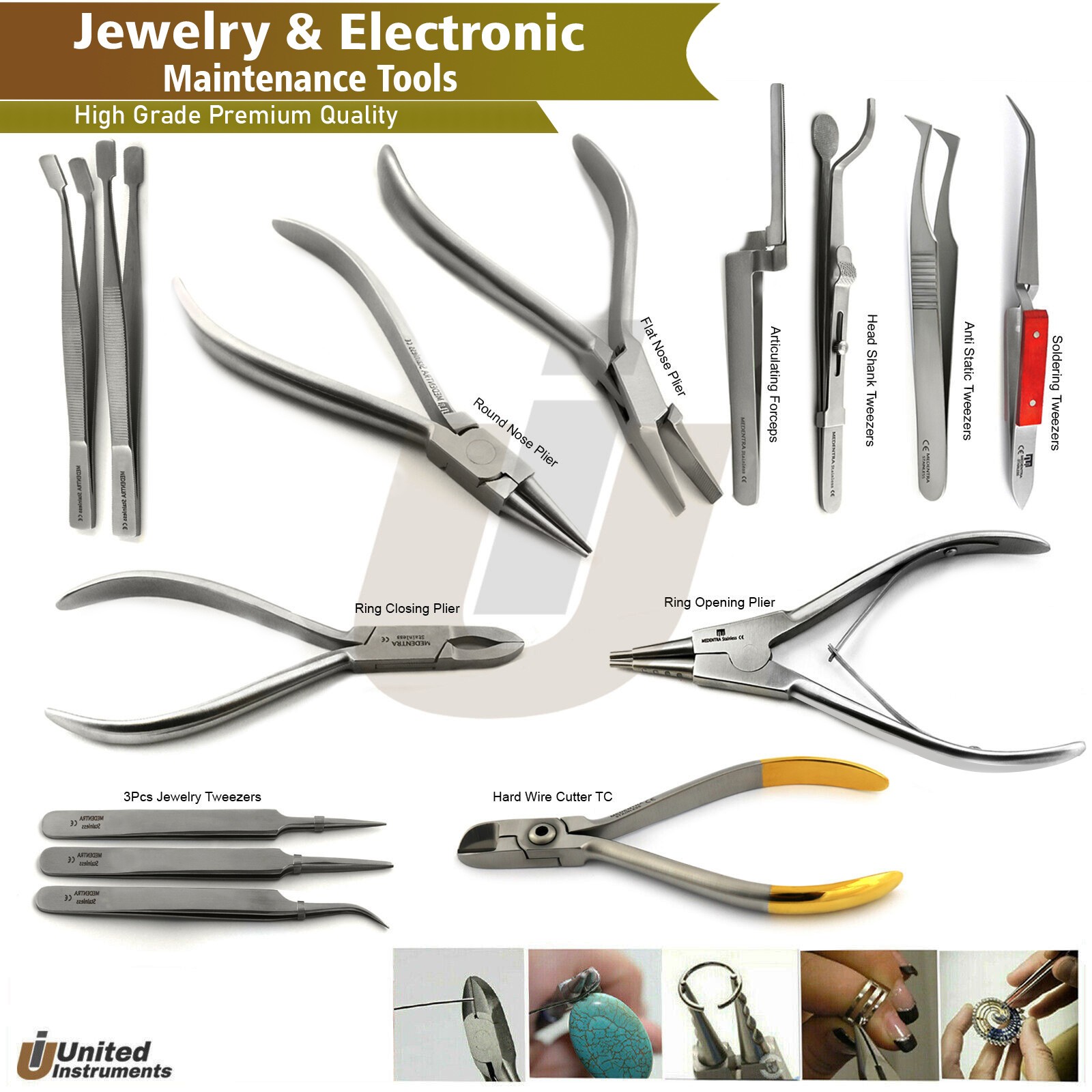 Piercing Ring Opening Closeing Plier Jewelry Making Head Shank Soldering Tweezer
