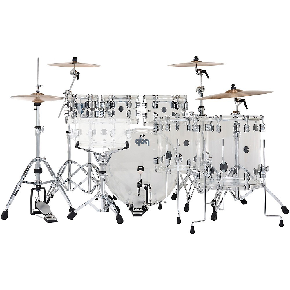 PDP by DW Concept Acrylic 6-Piece Drum Shell Pack - Clear Acrylic