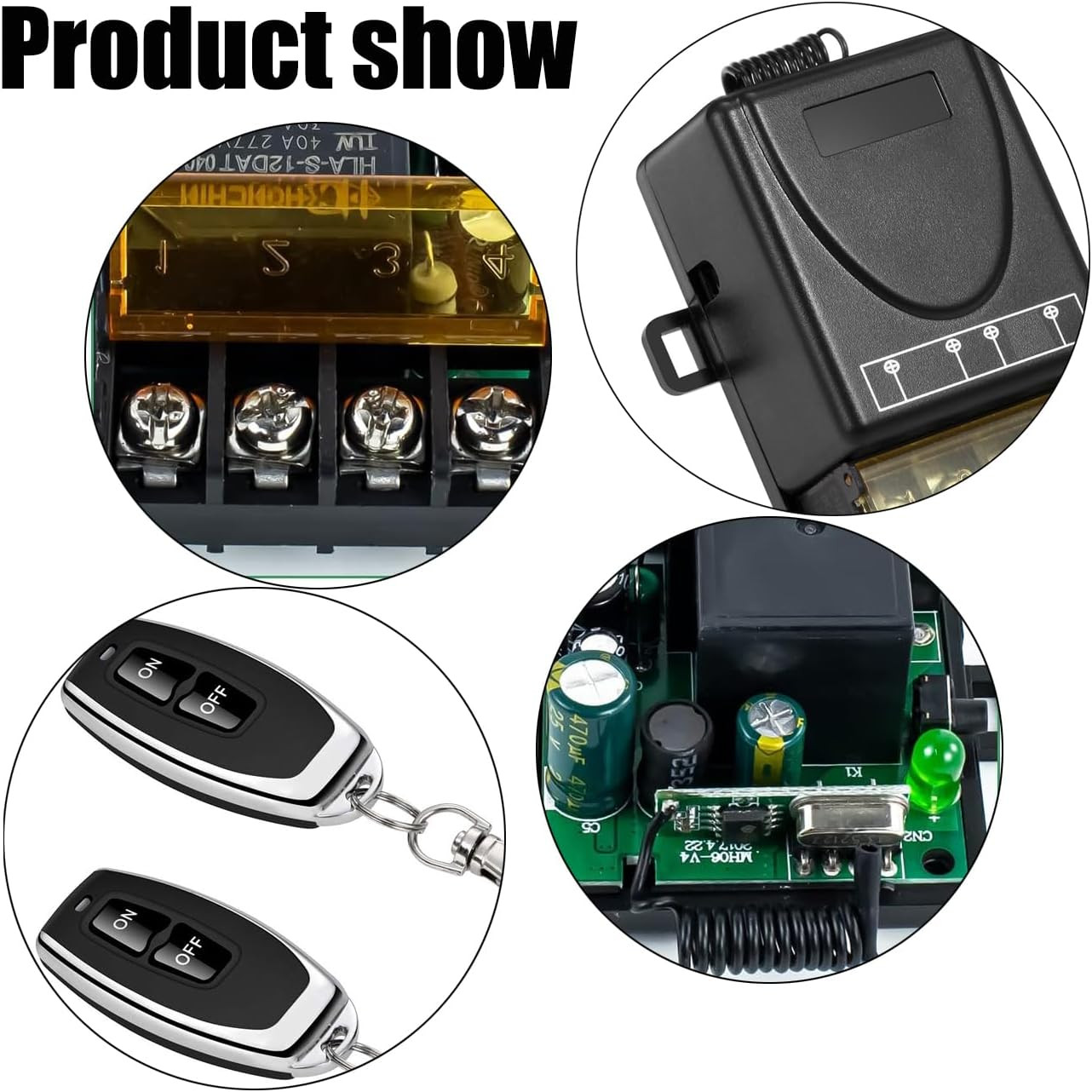 Wireless Remote Switch with 328 Ft Long Range,Dc 12V/24V/48V/72V Current Rating