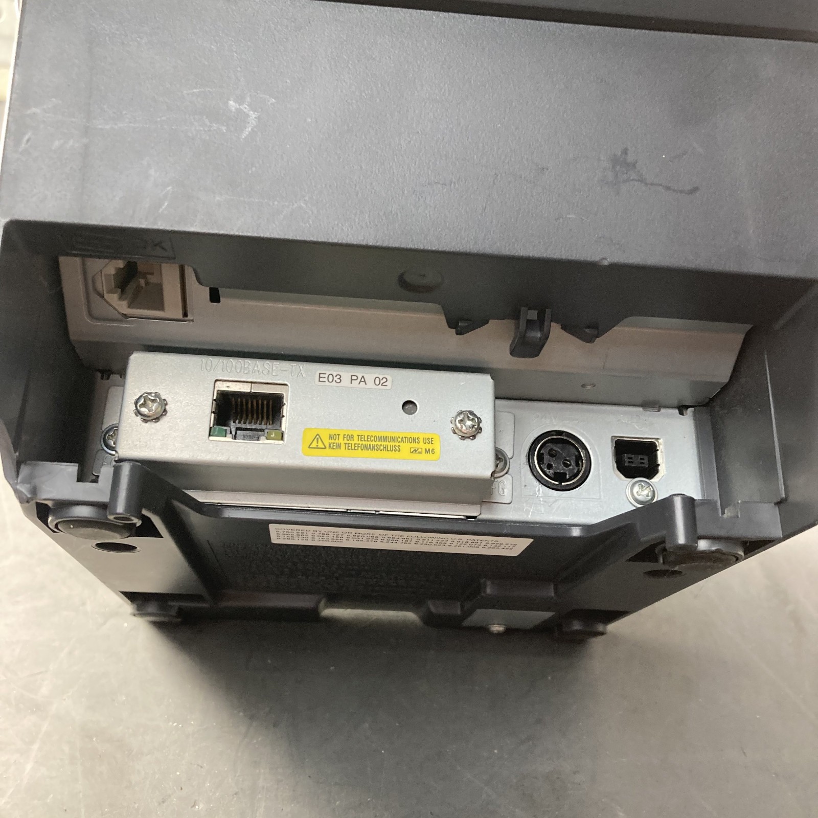 Epson TM-T88V M244A USB + Ethernet Thermal Receipt Printer Door Kick No AC