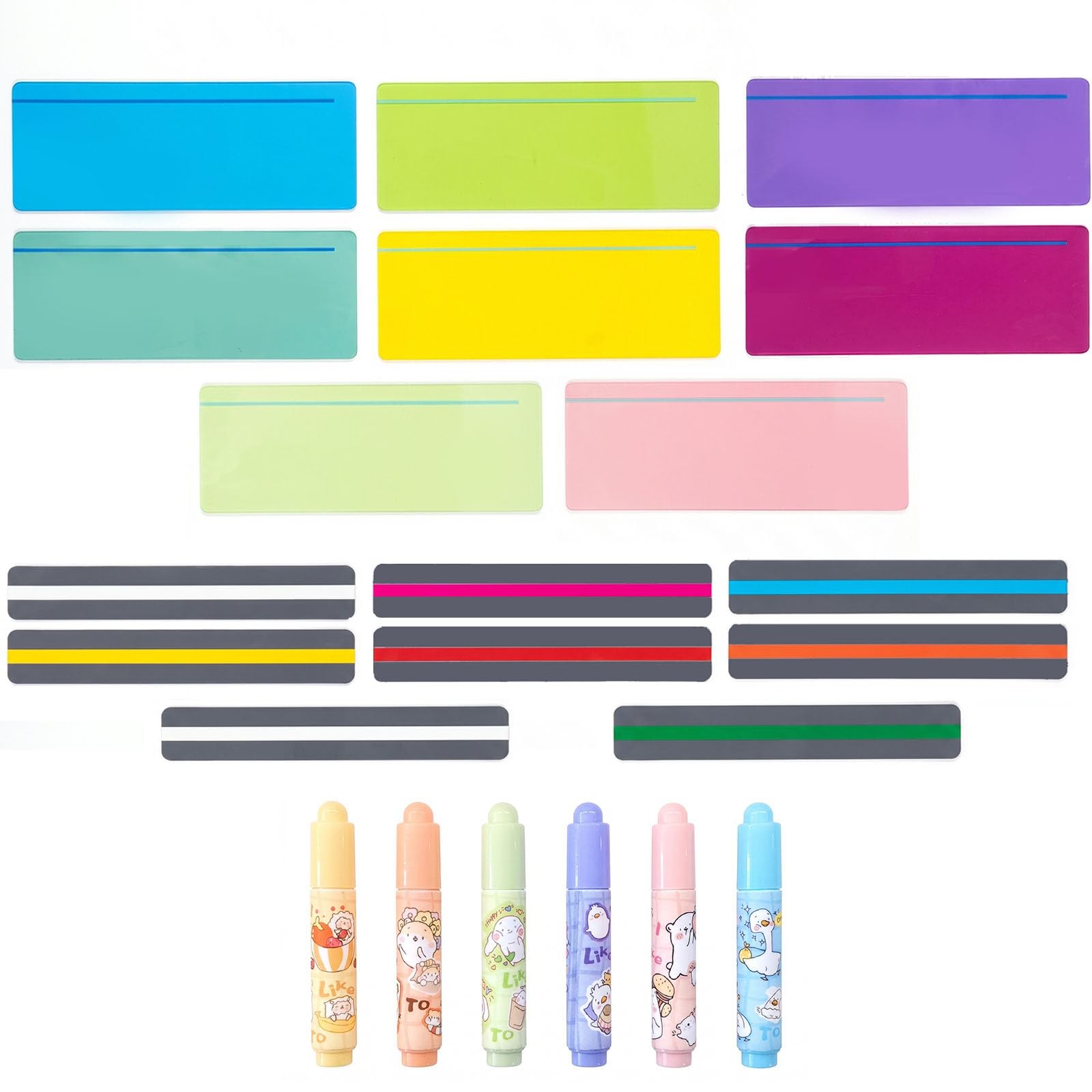 Koogel 22 Piece Guided Reading Strips Kit, 16 Colored Large, Assorted