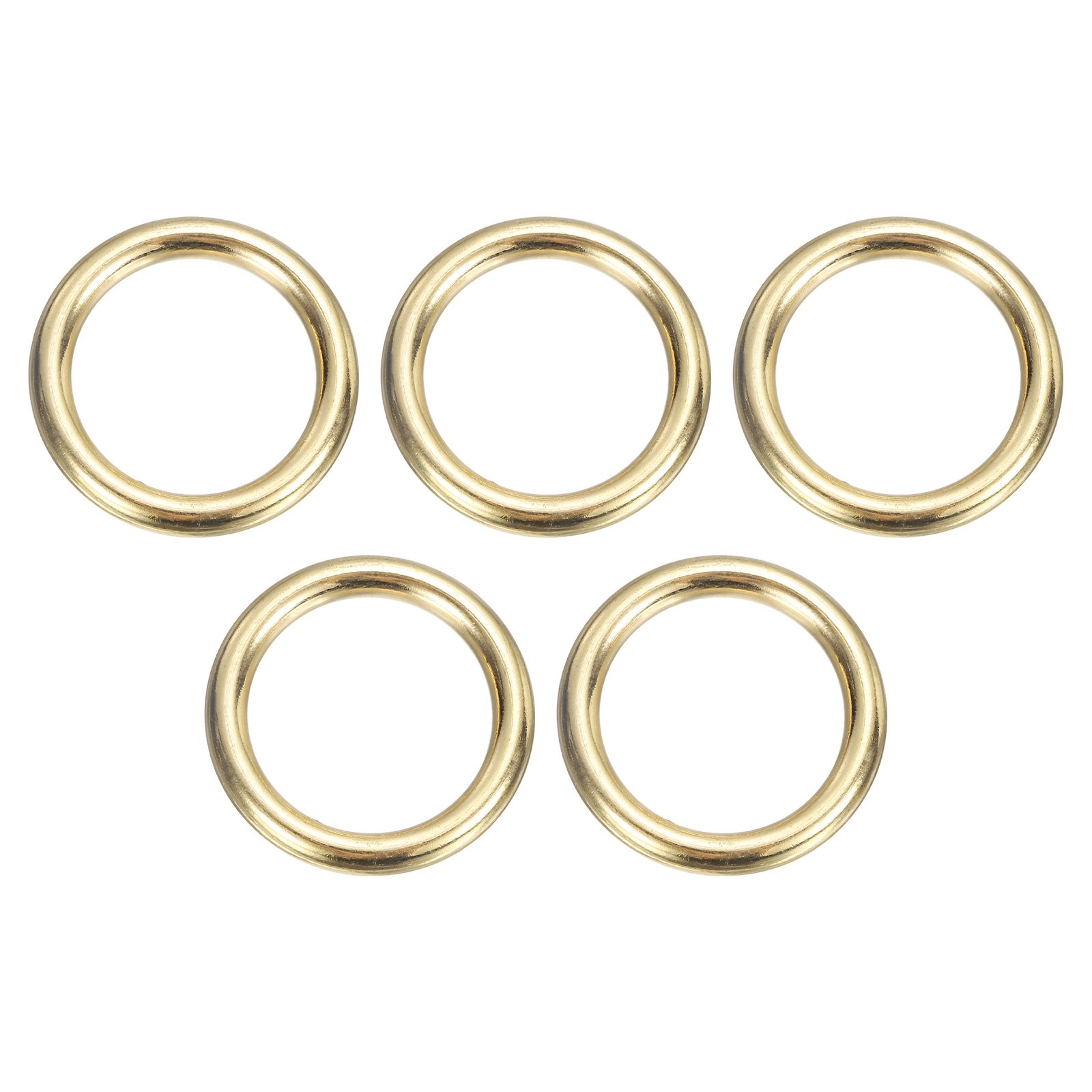 5Pcs H59 Brass O Ring, 1.38" OD. 1.02"T Seamless Welded Circle Loop, Gold Tone