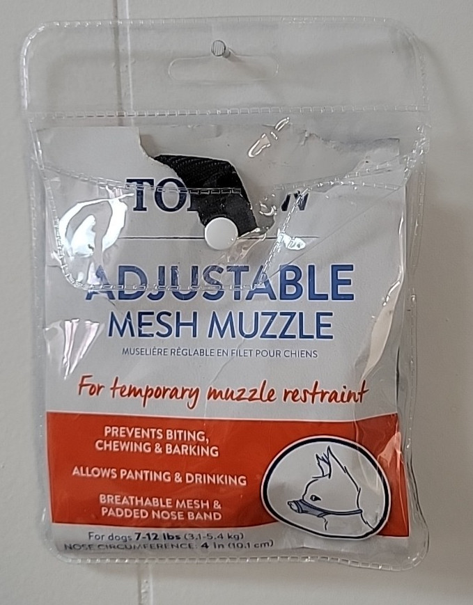 Top-Paw Adjustable Mesh Muzzle Black Xsmall Dogs/Puppies 7-12 Lbs.