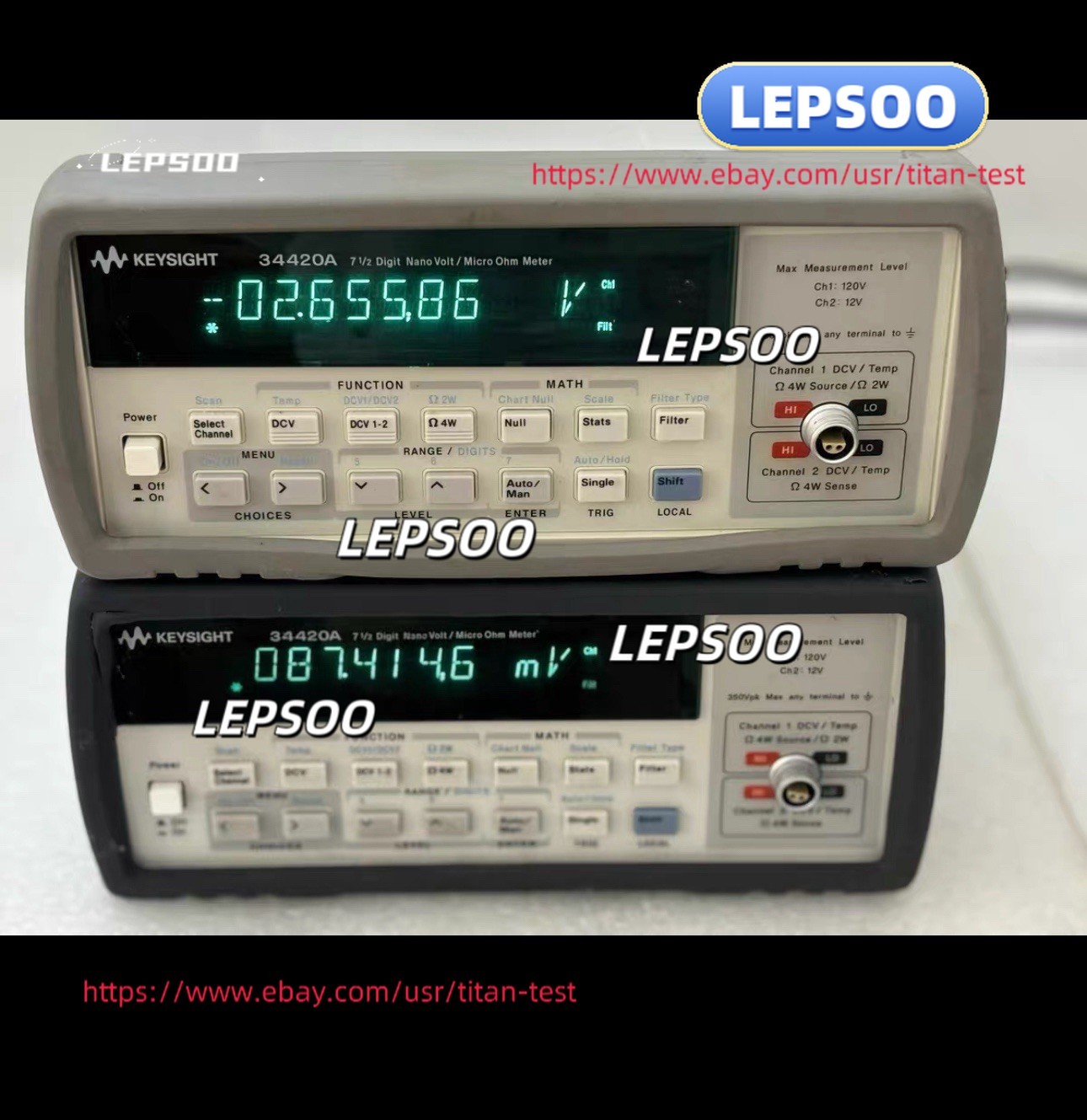 HP Agilent Keysight 34420A 7 1/2 bit nanovolt/Appearance with cable 34012A&
