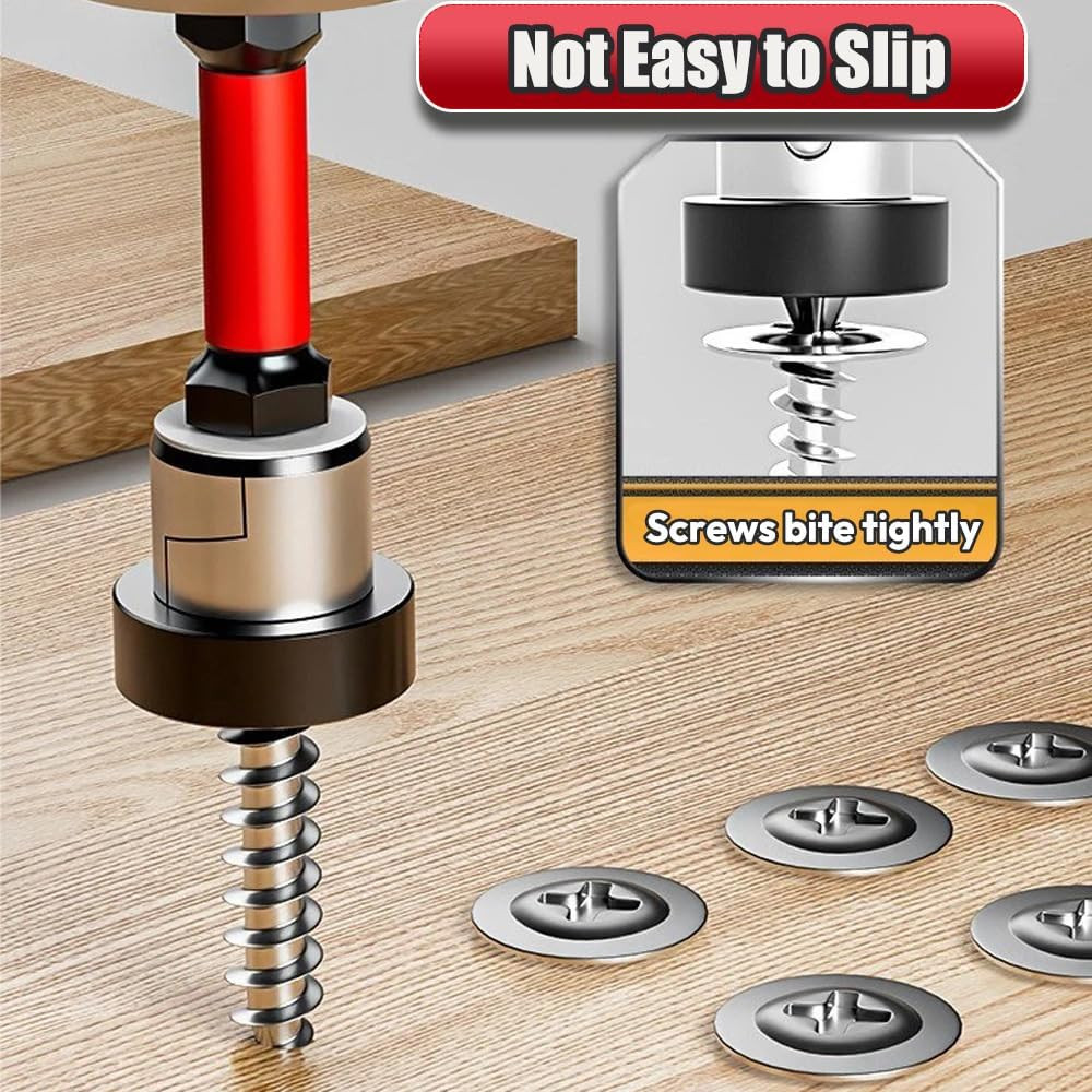 5Pcs Drywall Screw Setter, Magnetic Positioning Screwdriver Bits PH2 Bits, 1/4"