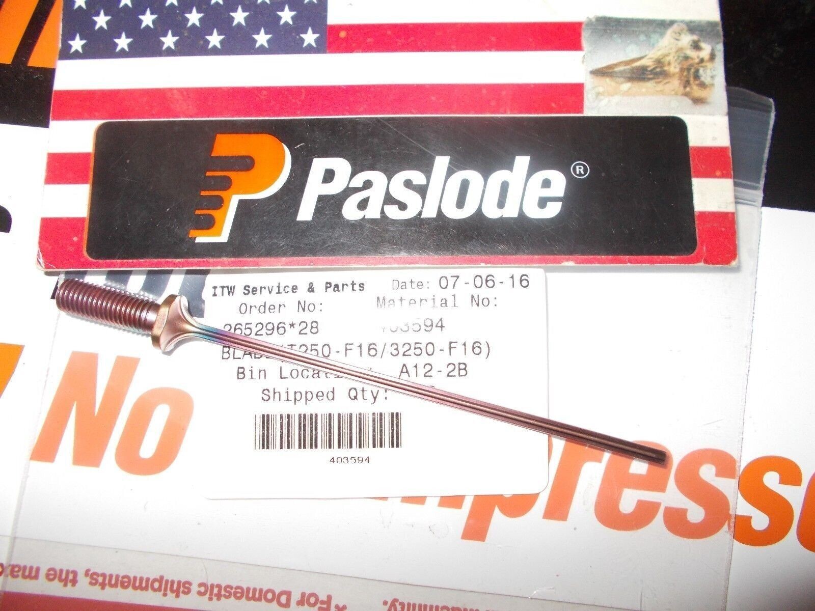 Paslode Part # 403594 BLADE(T250-F16/3250-F16)
