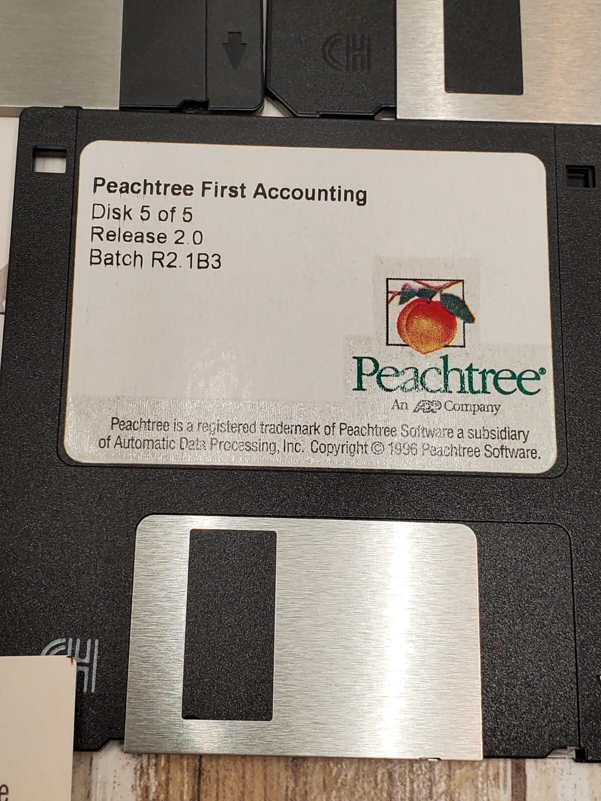 Peachtree First Accounting Windows 95 & Windows 3.1 PC 3.5 Floppy Diskettes & CD