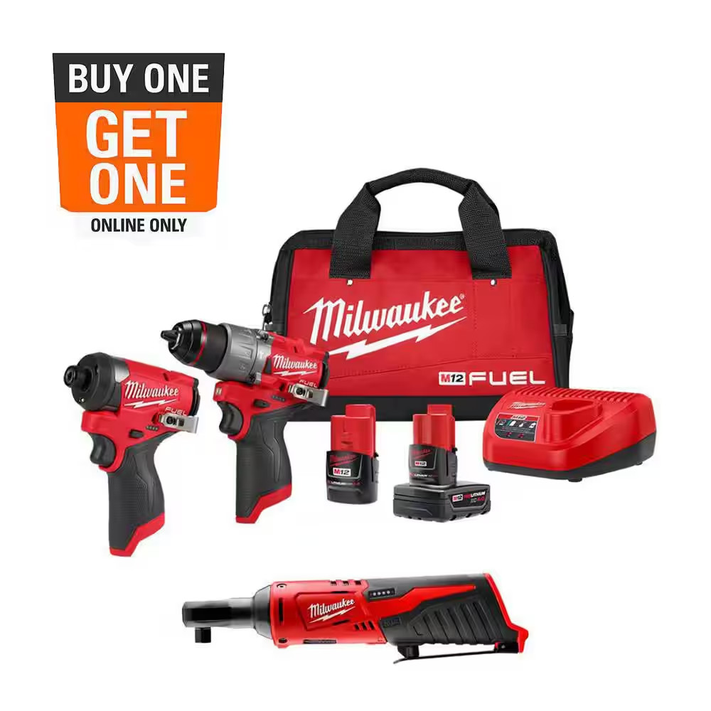 M12 FUEL 12-Volt Li-Ion Brushless Cordless Hammer Drill and Impact Driver Combo