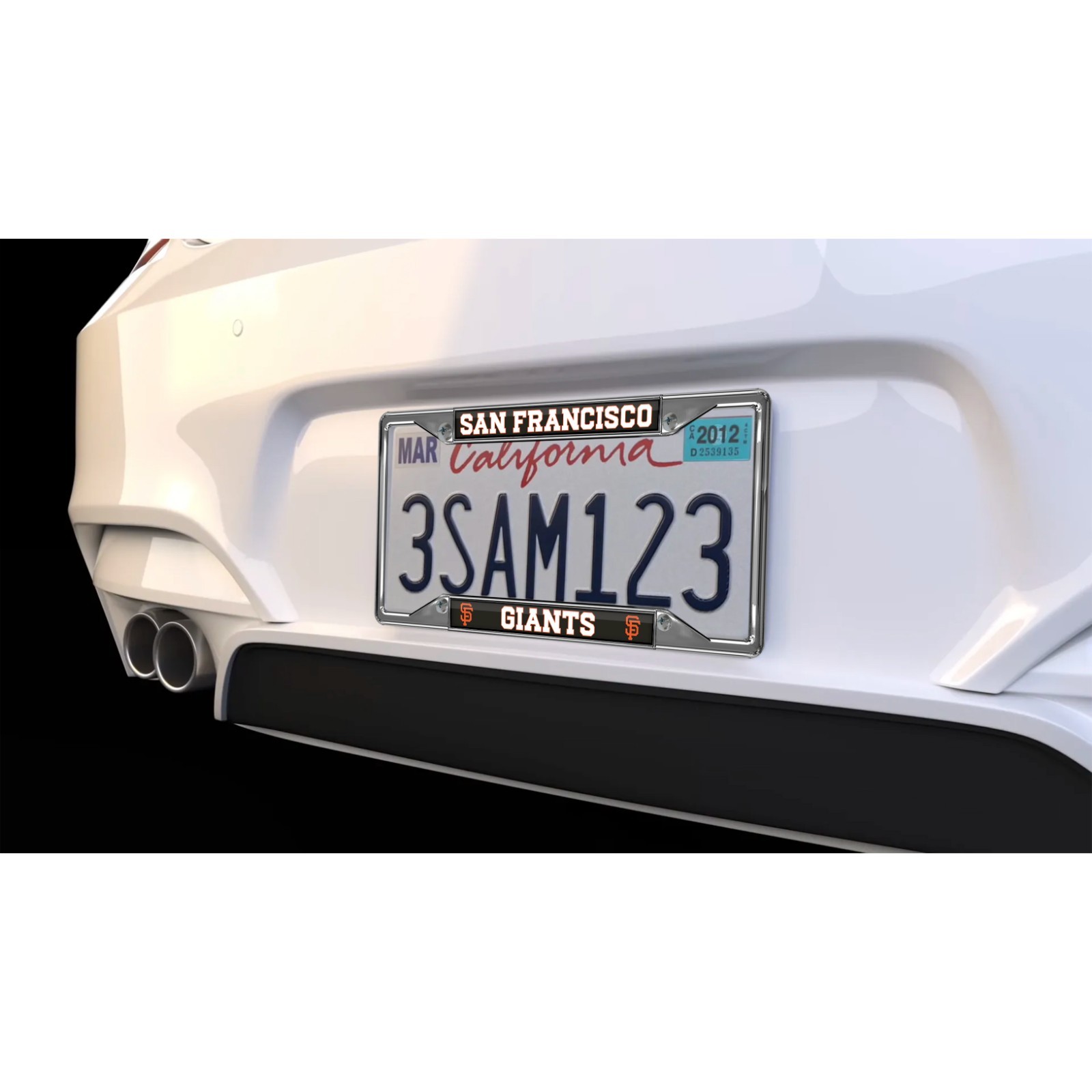 San Francisco Giants MLB 3D Polyurethane 4-Hole Chrome Metal License Plate Frame