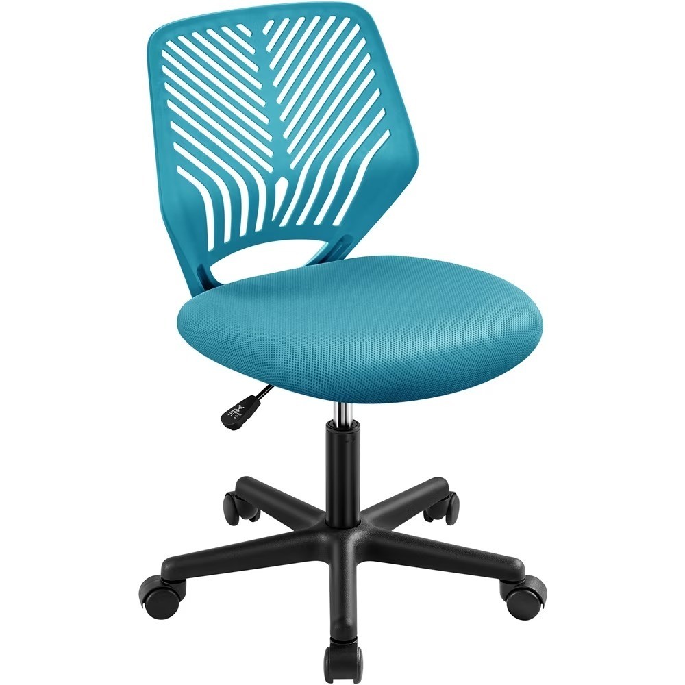 Adjustable Turquoise Mid Back Office Chair Without Arms