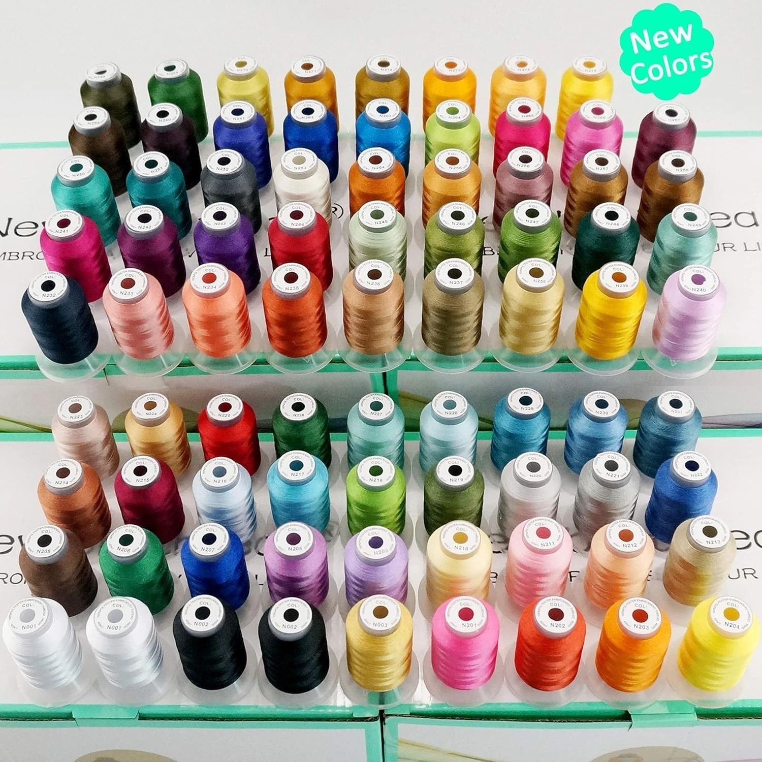 Assorted Polyester Embroidery Thread Kit, 80 Spools, Good Tensile Strength
