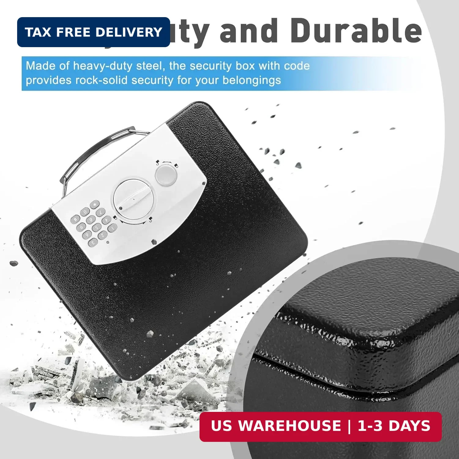 Safe Box with Digital Keypad Lock, Lock Box with Code for Personal Item