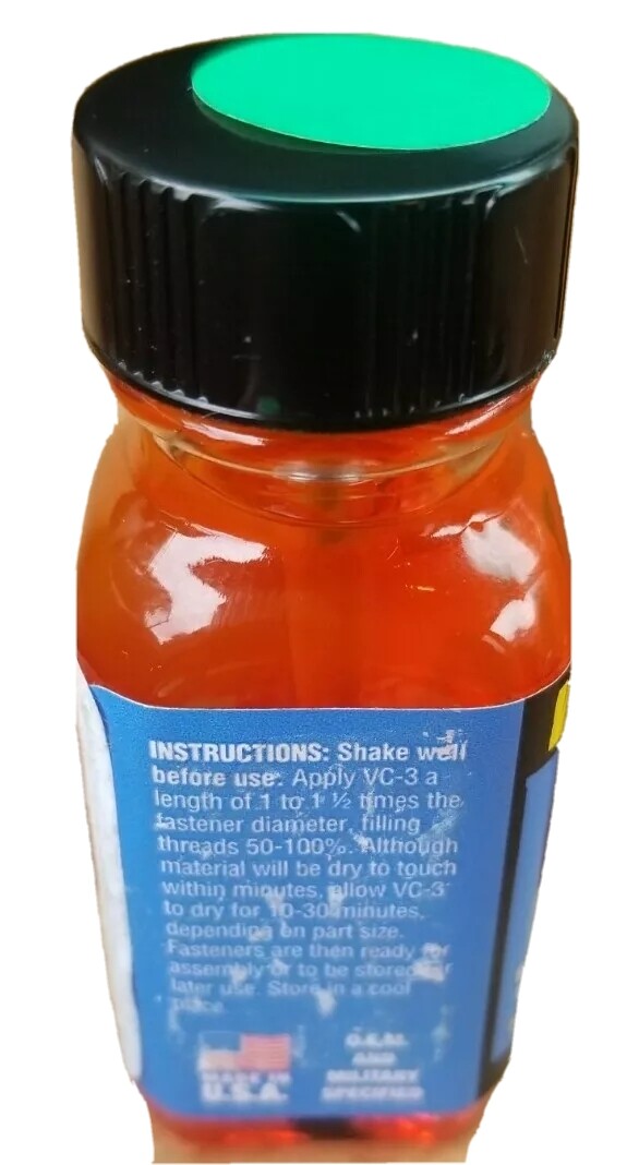 Vibra-Tite VC-3 Threadmate Stops Fasteners Remove / Reuse Threadlocker 1 OZ USA