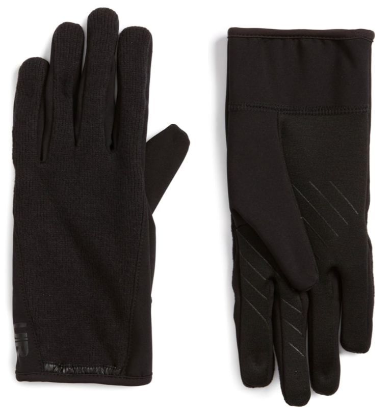 $126 Ur Powered Mens Black Power Stretch Touch Thermal Knit Winter Gloves S/M